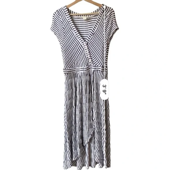 Anthropologie Paladino Maeve blue/ black and white midi stripped dress size S - Picture 9 of 13